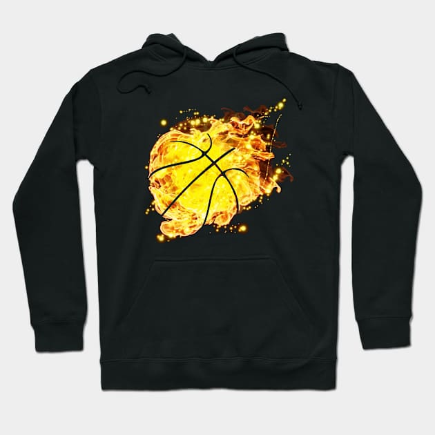 Basketball on Fire Hoodie by Rebel Merch